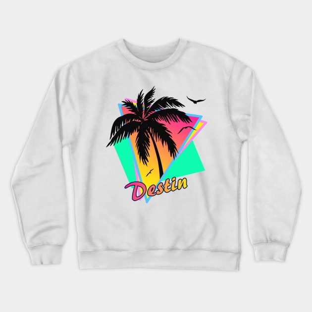 Destin Cool 80s Sunset Crewneck Sweatshirt by Nerd_art